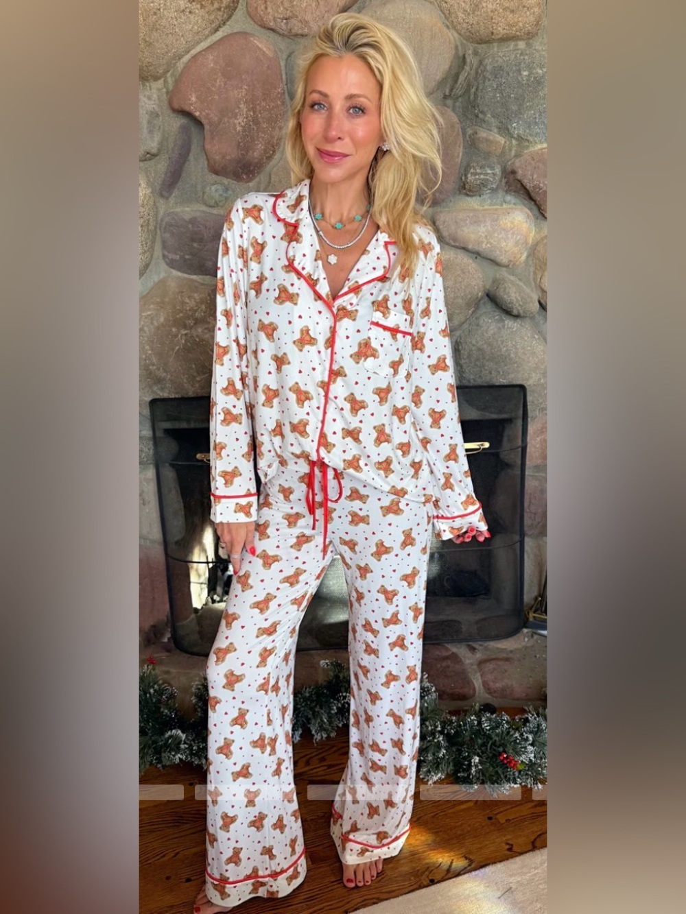Jordan’s Jammies butter soft PJ set with long sleeved top and wide leg bottom